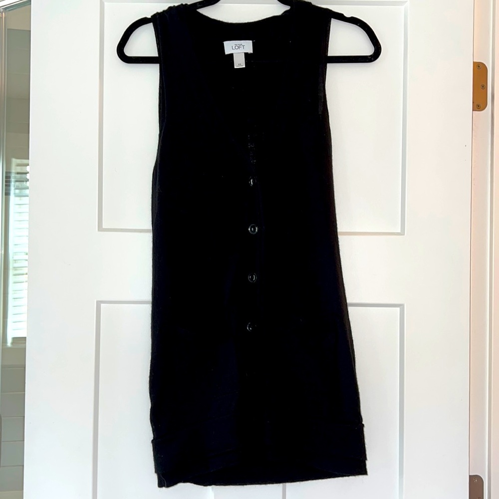 EUC black button down sweater vest
